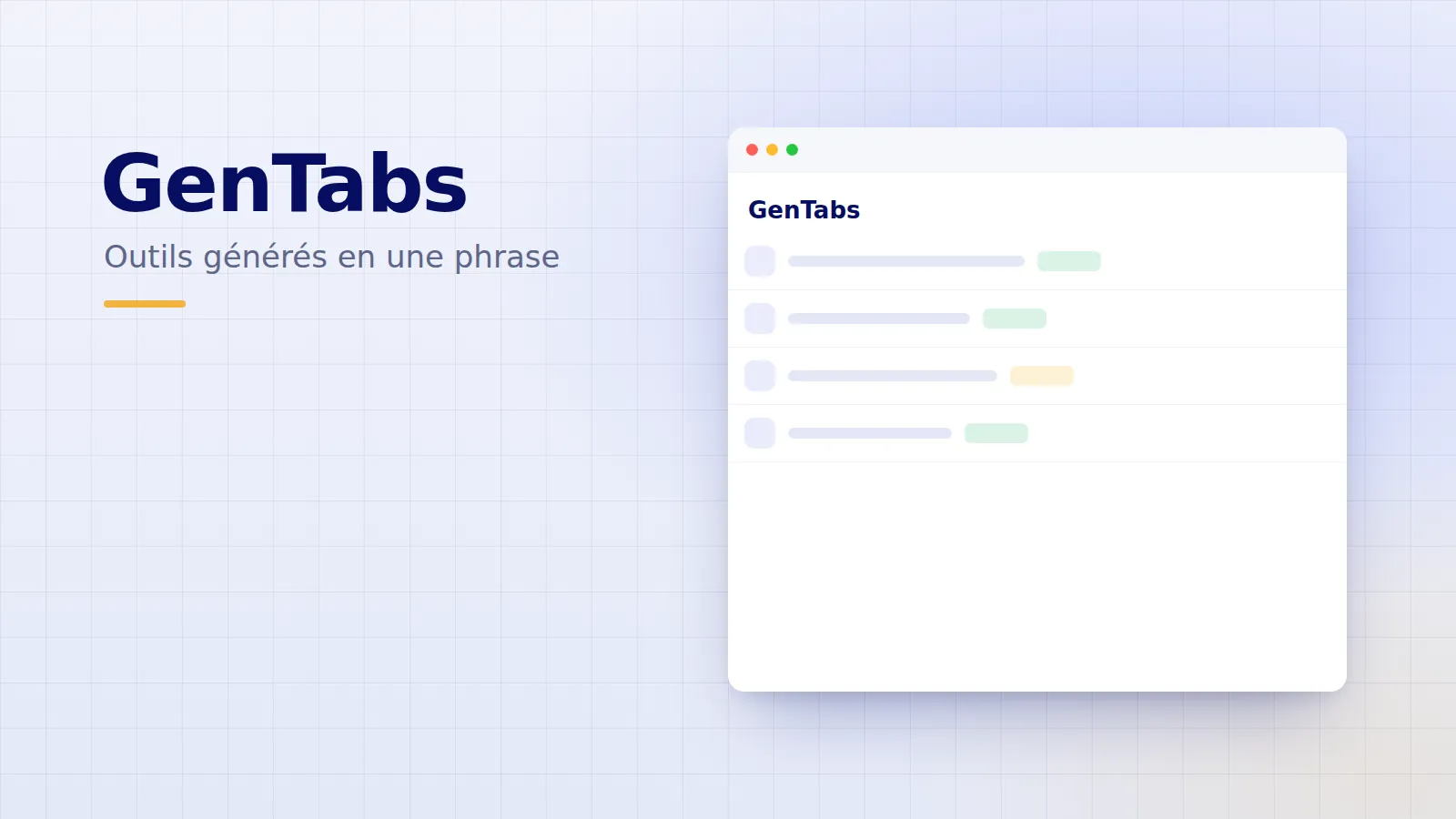 Illustration du projet — GenTabs